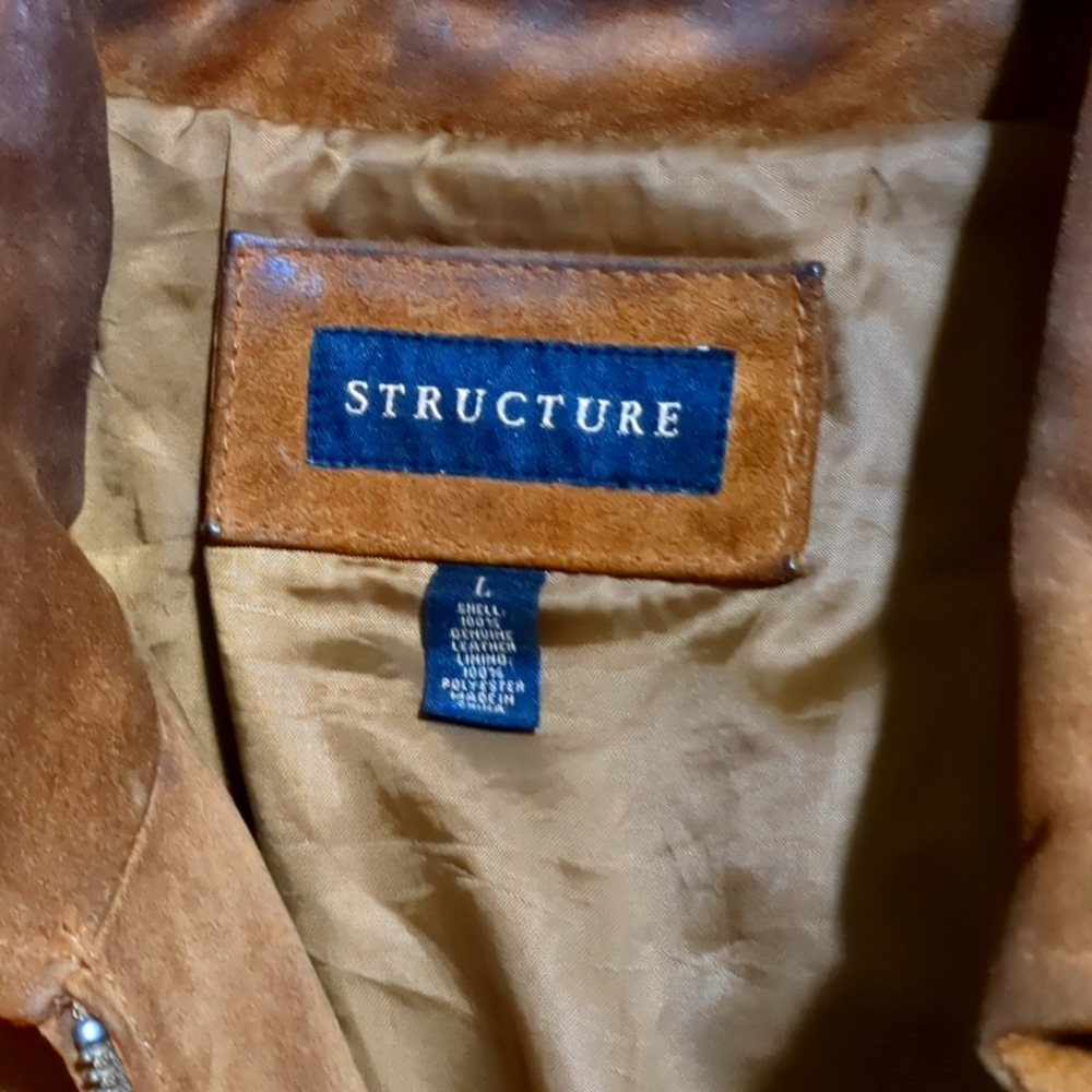 A men's suede structure brand large size, Worn 3 Times Only Jacket